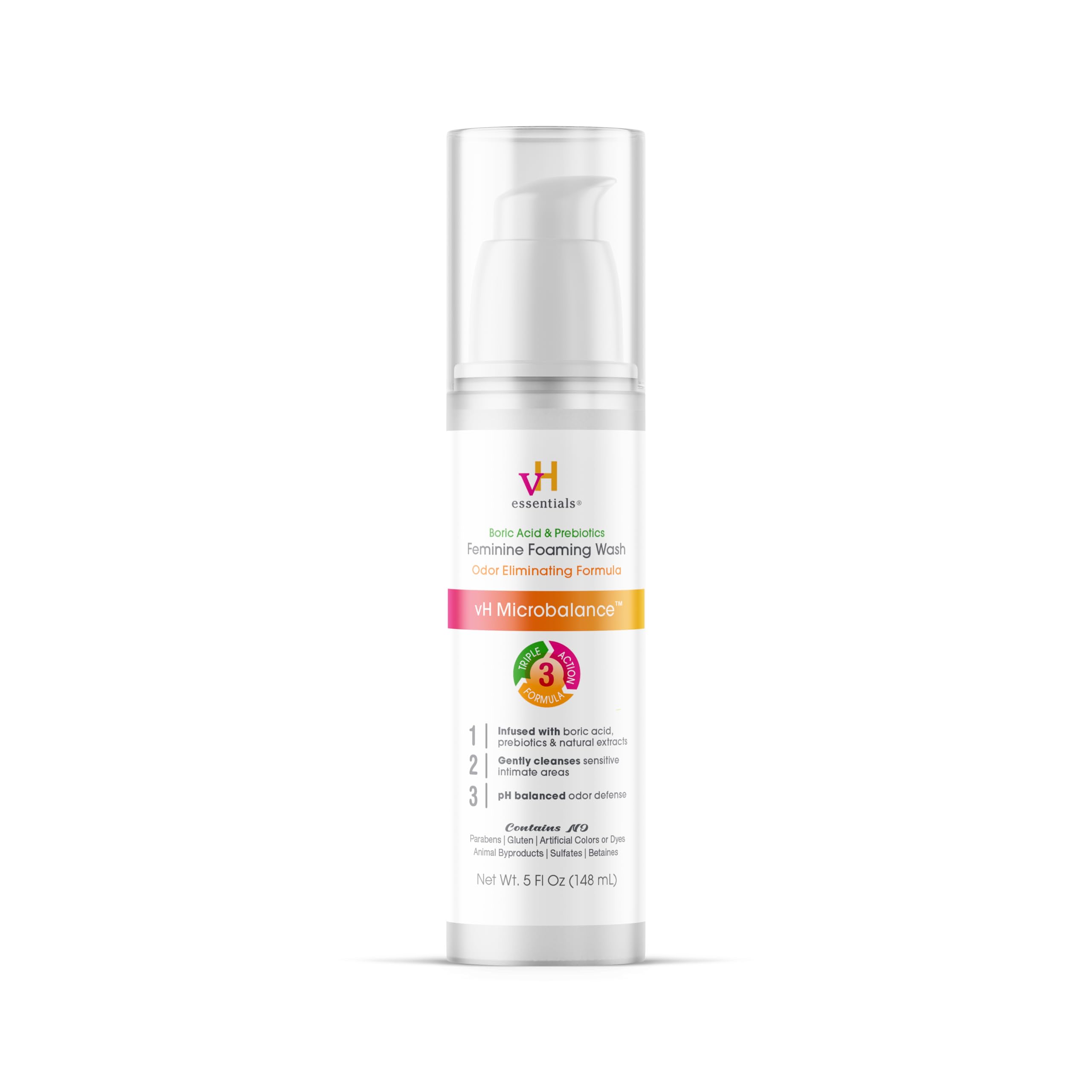 vH Essentials Feminine Wash bottle pour for easy daily cleansing