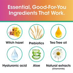 vH essentials wipes with prebiotics illustrating balanced flora support