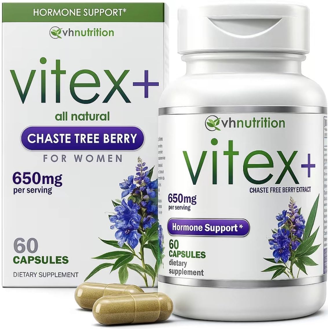 VH Nutrition VITEX+ bottle front view showing product presence and bottle design