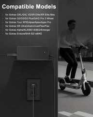 VHBW 42V 2A charger cord length enables flexible home charging