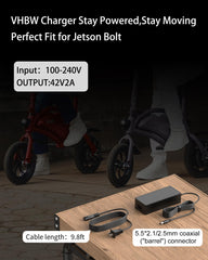 vhbw 42V charger for Jetson Bolt Pro, compact and safe charging.