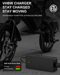 vhbw 42V charger for Jetson Journey ready for reliable charging on the move.