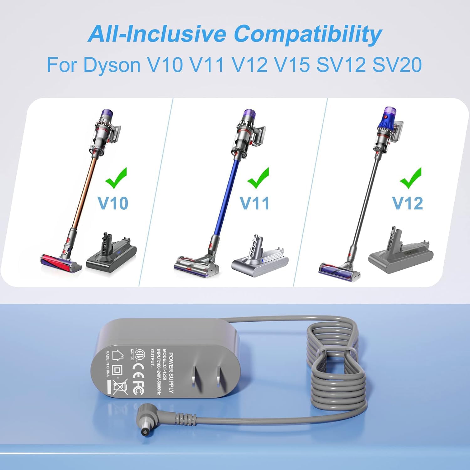 vhbw Dyson charger front view highlighting compact, reliable design