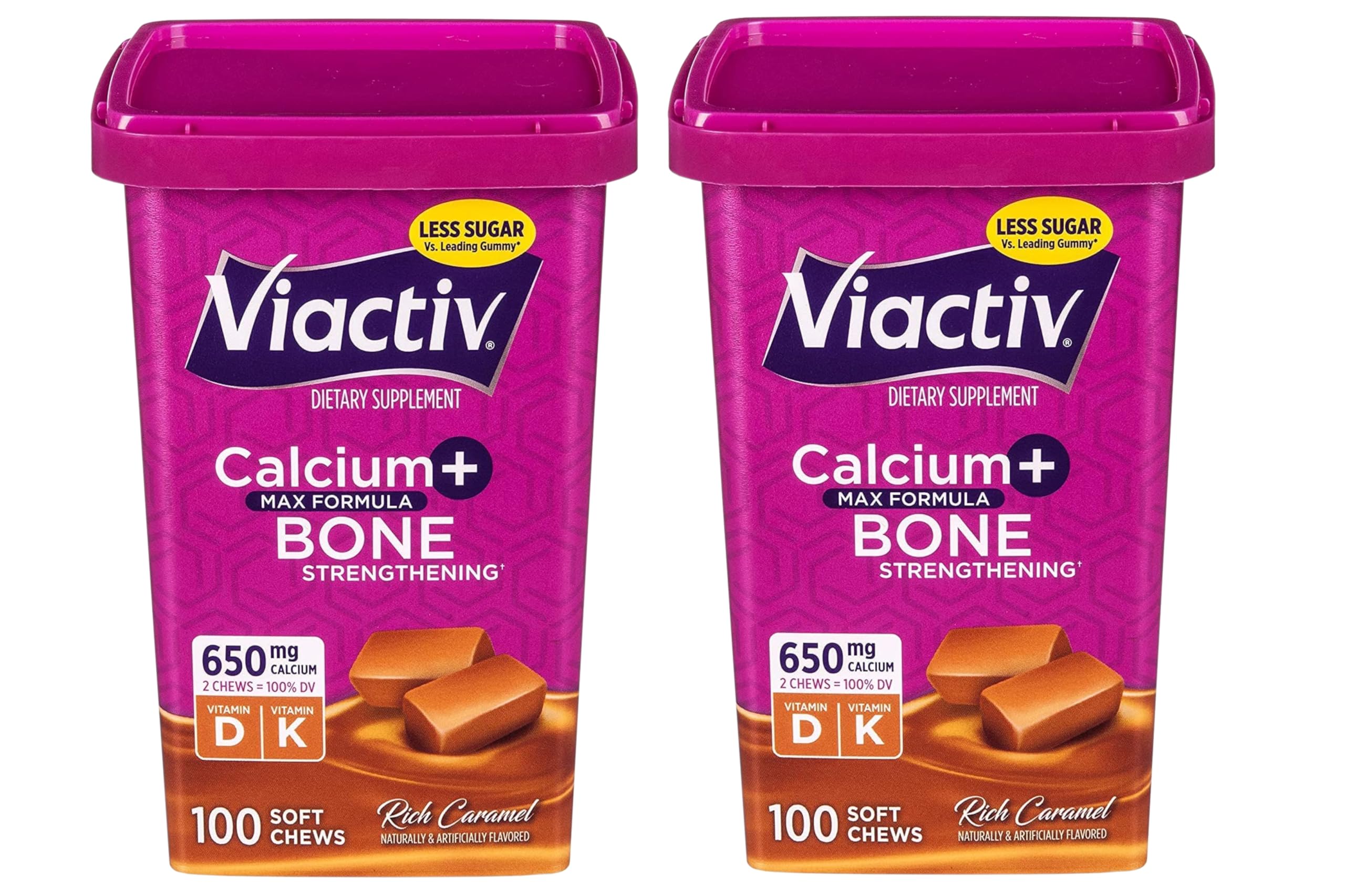 Viactiv Max calcium D3 rich caramel bottle for daily bone support
