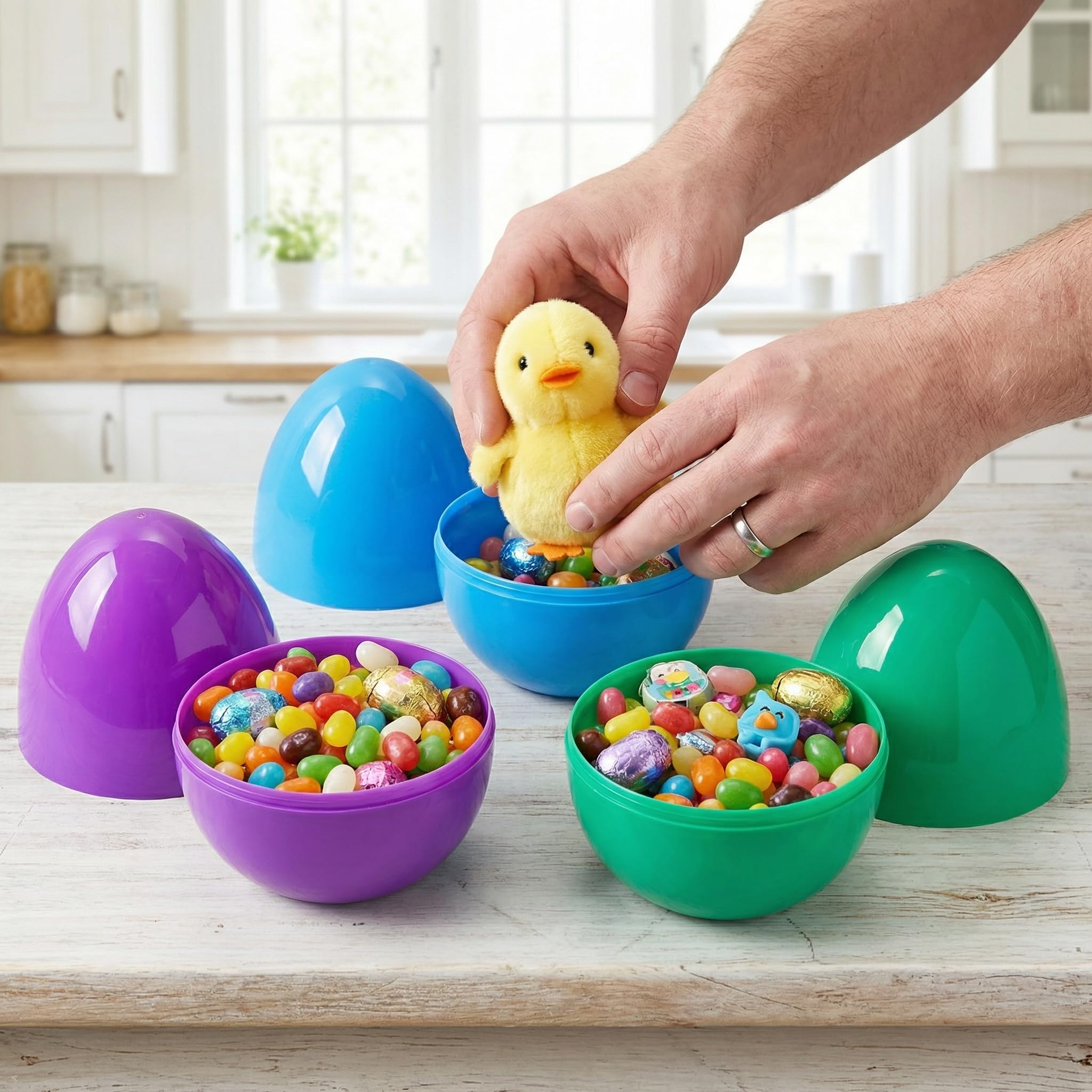 Viaecone jumbo 6-inch blue Easter egg stands out in grass for kids' hunts