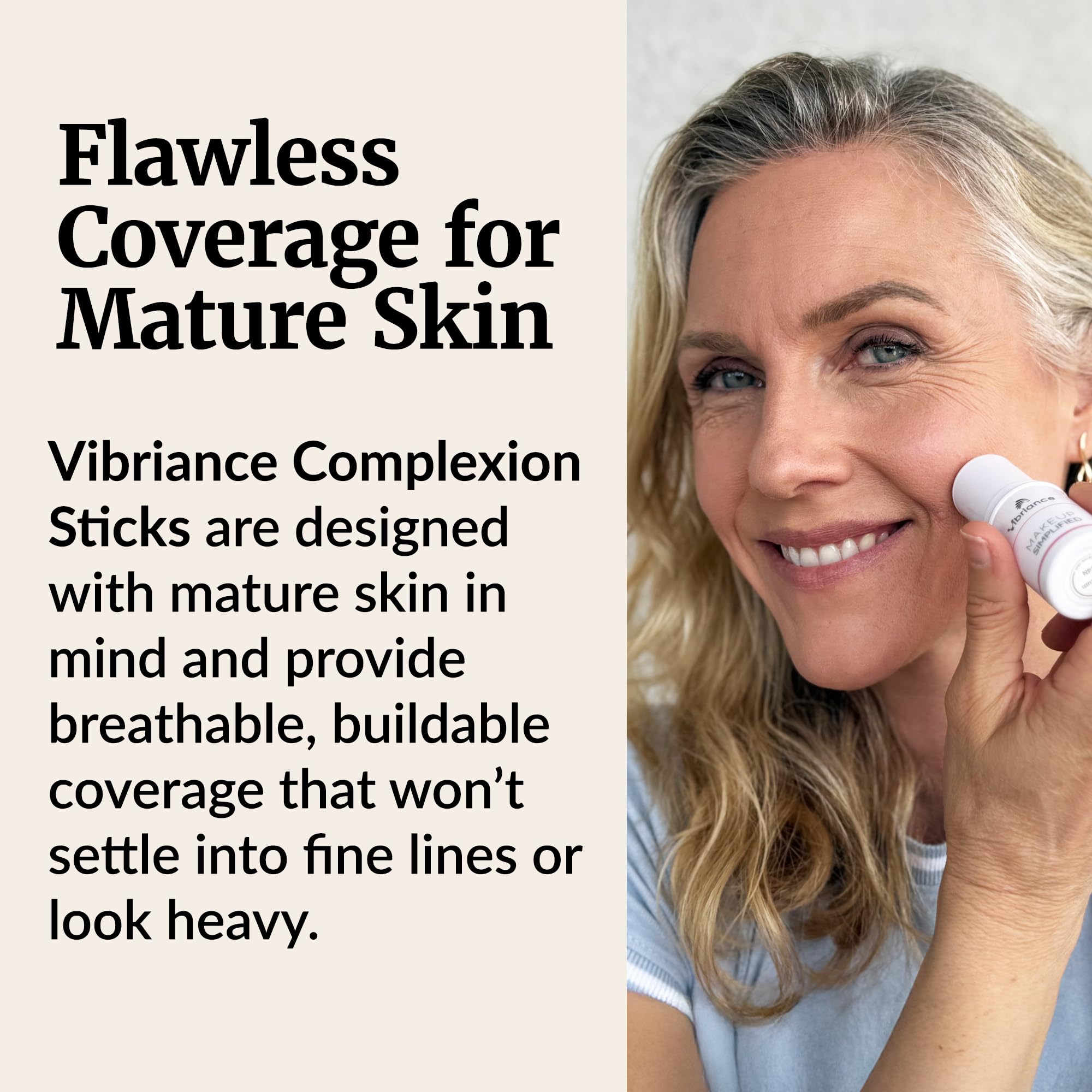Vibriance Complexion Sticks glow finish on diverse complexions