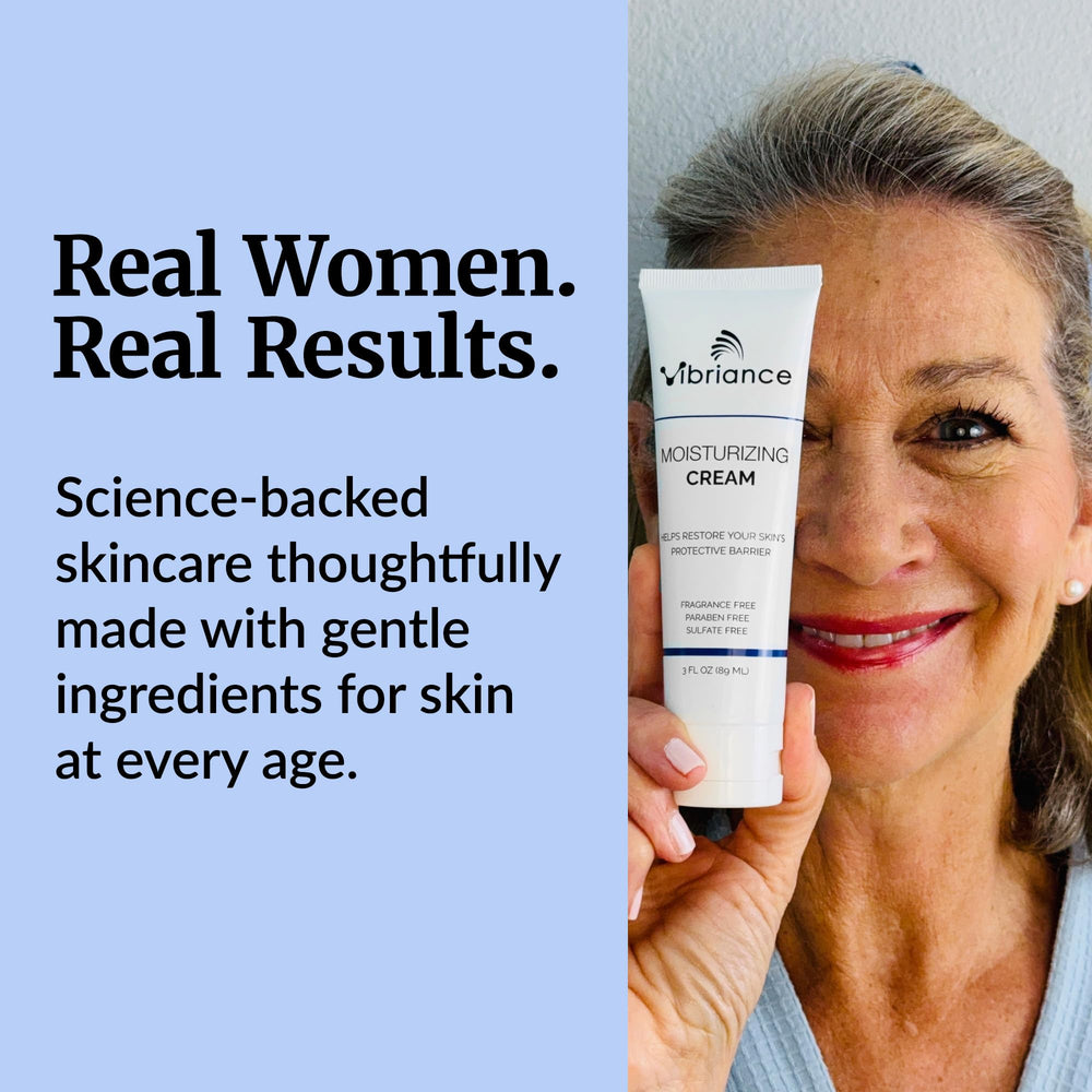 Night routine with Vibriance Cream providing smooth, refreshed skin by morning