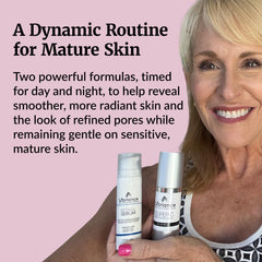 Vibriance Retinol Serum night application showing gentle, effective overnight care.