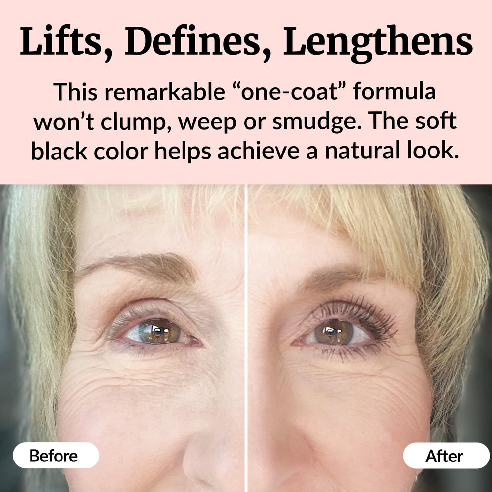 Lash swatch in soft black for natural everyday look.