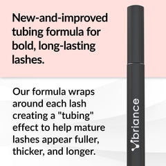Vibriance mascara wand applies tubing formula for smooth separation and lift.