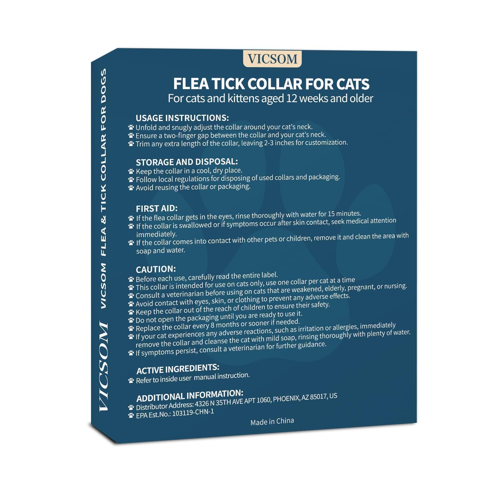 VICSOM cat flea collar color options shown