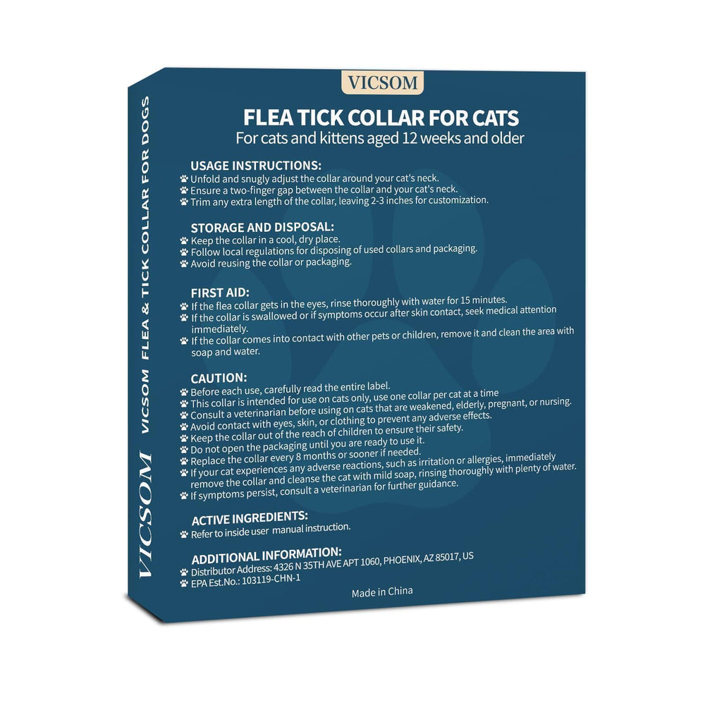 VICSOM cat flea collar color options shown