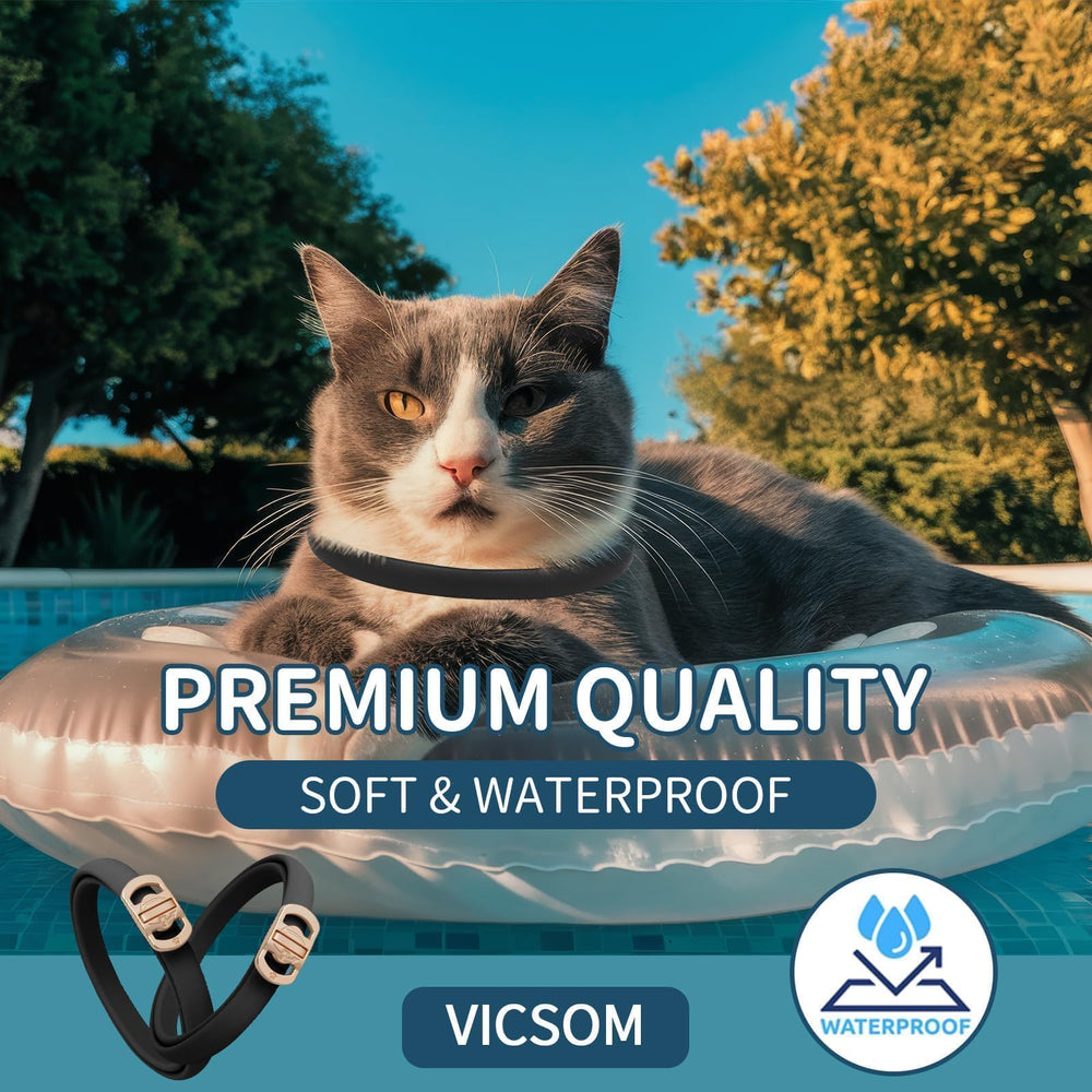 VICSOM cat flea collar waterproof close-up with non-greasy finish