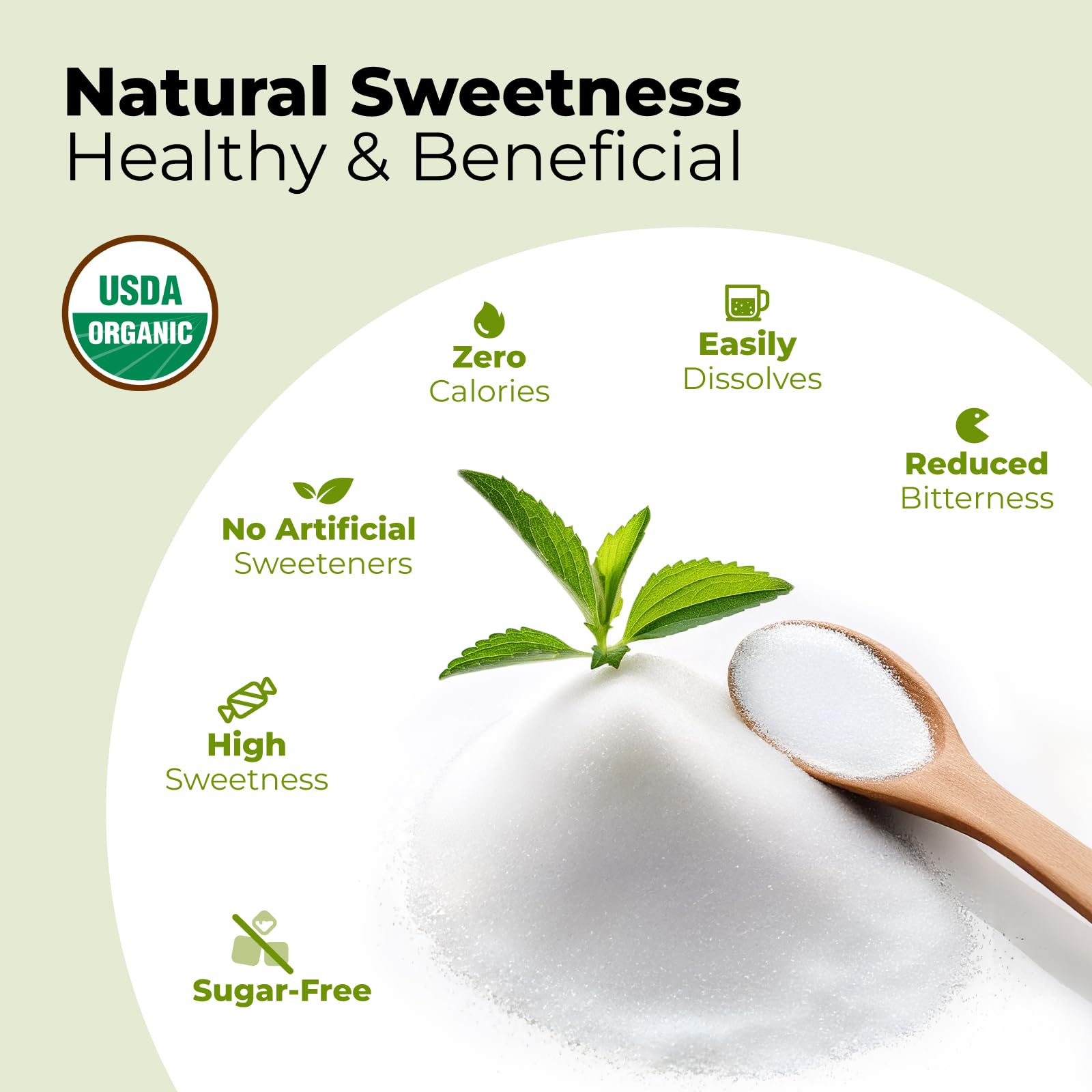 Viccoky stevia powder adding to coffee for smooth, calorie-free flavor.
