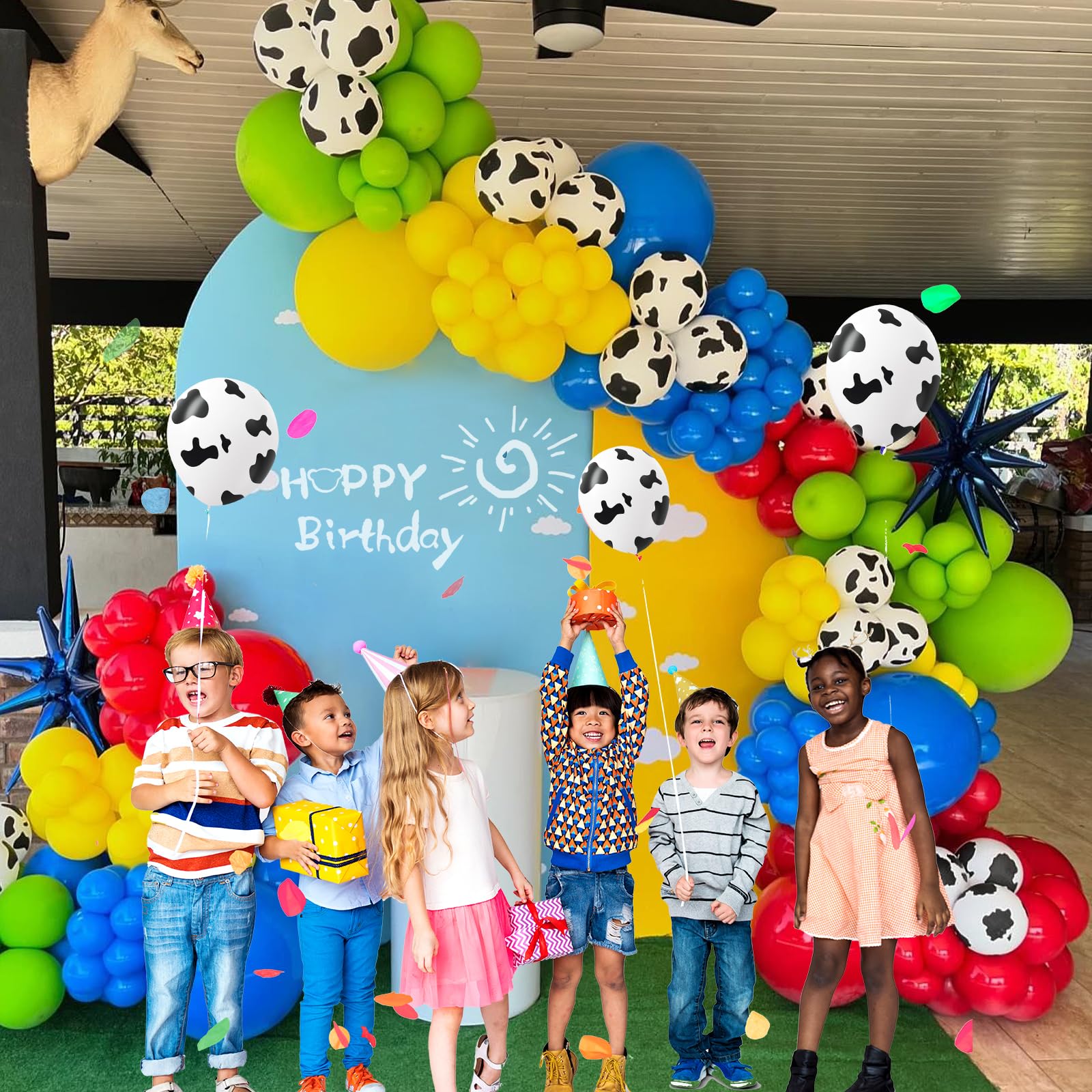 Vicduotex brown-cow-balloon pairs well with rustic decor themes.