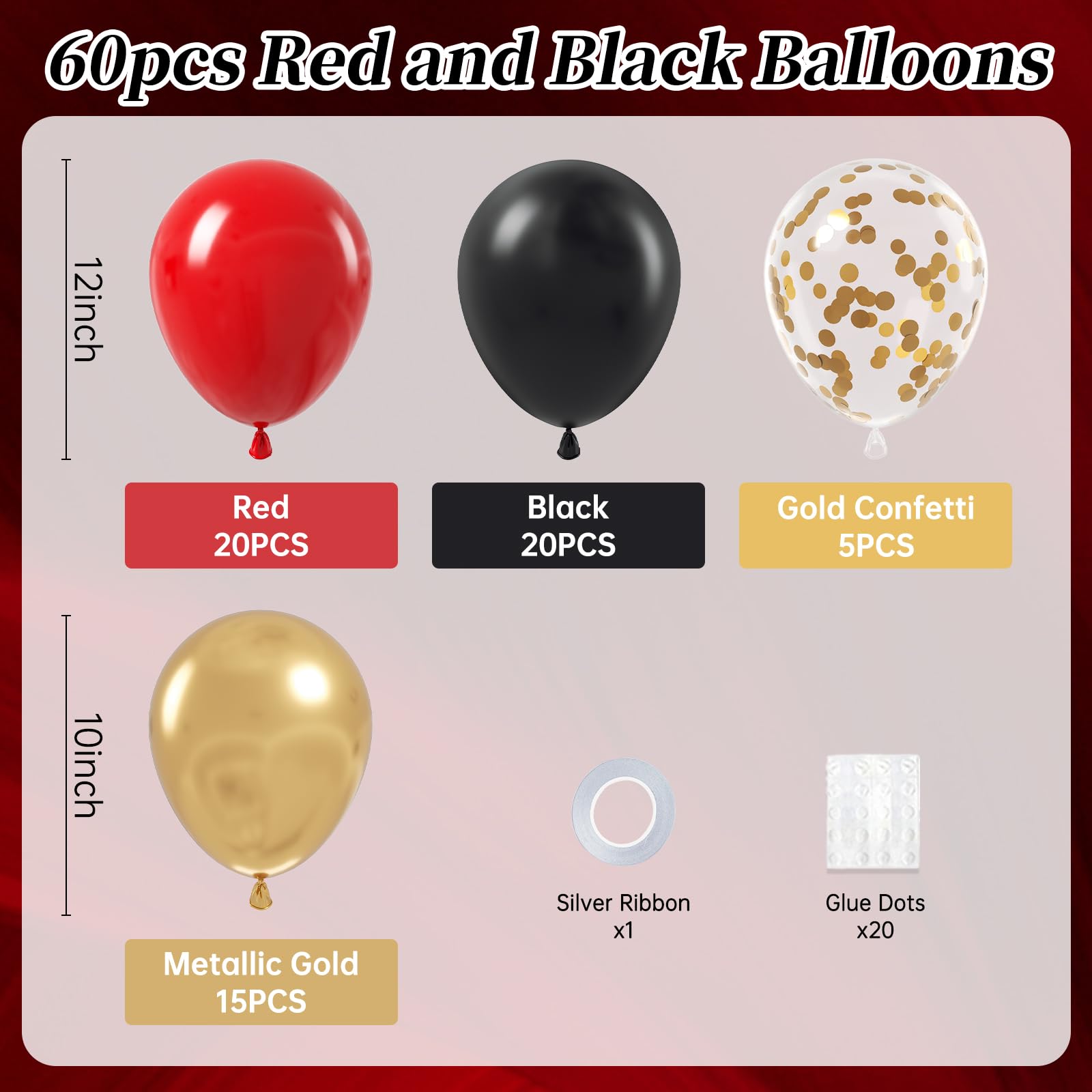 Vicduotex confetti gold balloons close-up for festive ceiling arches