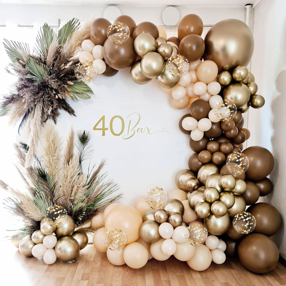 Vicduotex gold confetti 12inch balloons add festive glitter to displays.