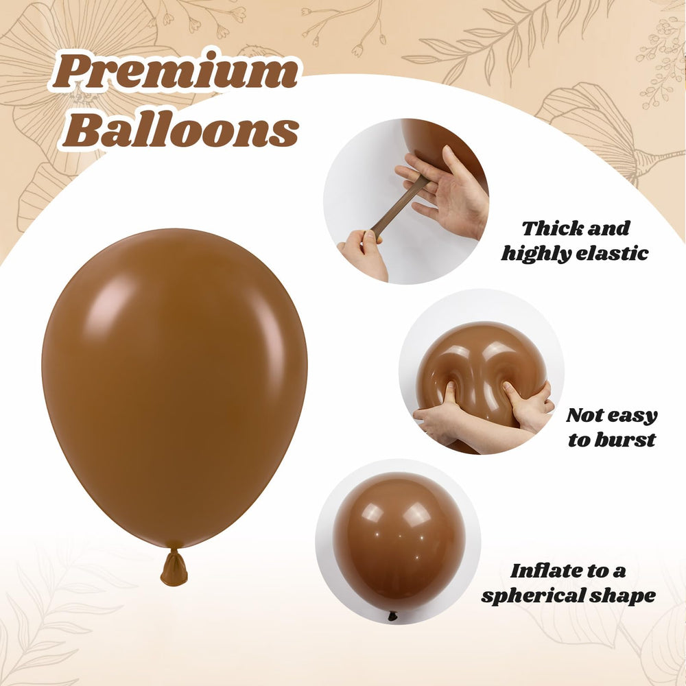 Vicduotex light brown 12inch balloons for soft neutral styling.