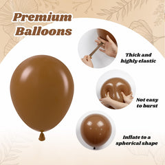 Vicduotex light brown 12inch balloons for soft neutral styling.