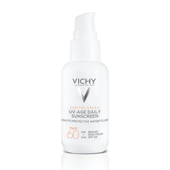 Vichy Capital Soleil UV-Age Daily SPF 60 bottle for daily protection against aging.
