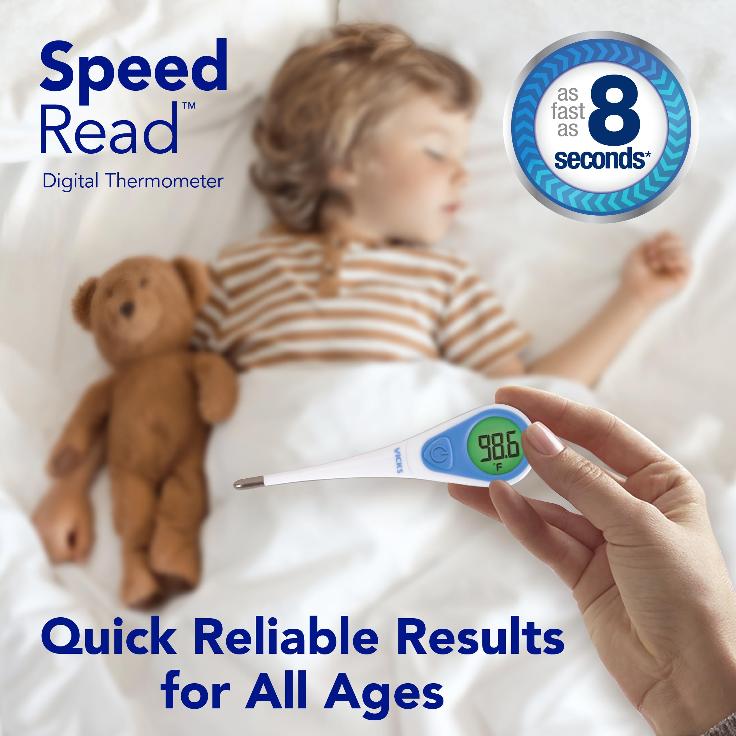 Vicks SpeedRead waterproof body enables easy cleaning after use