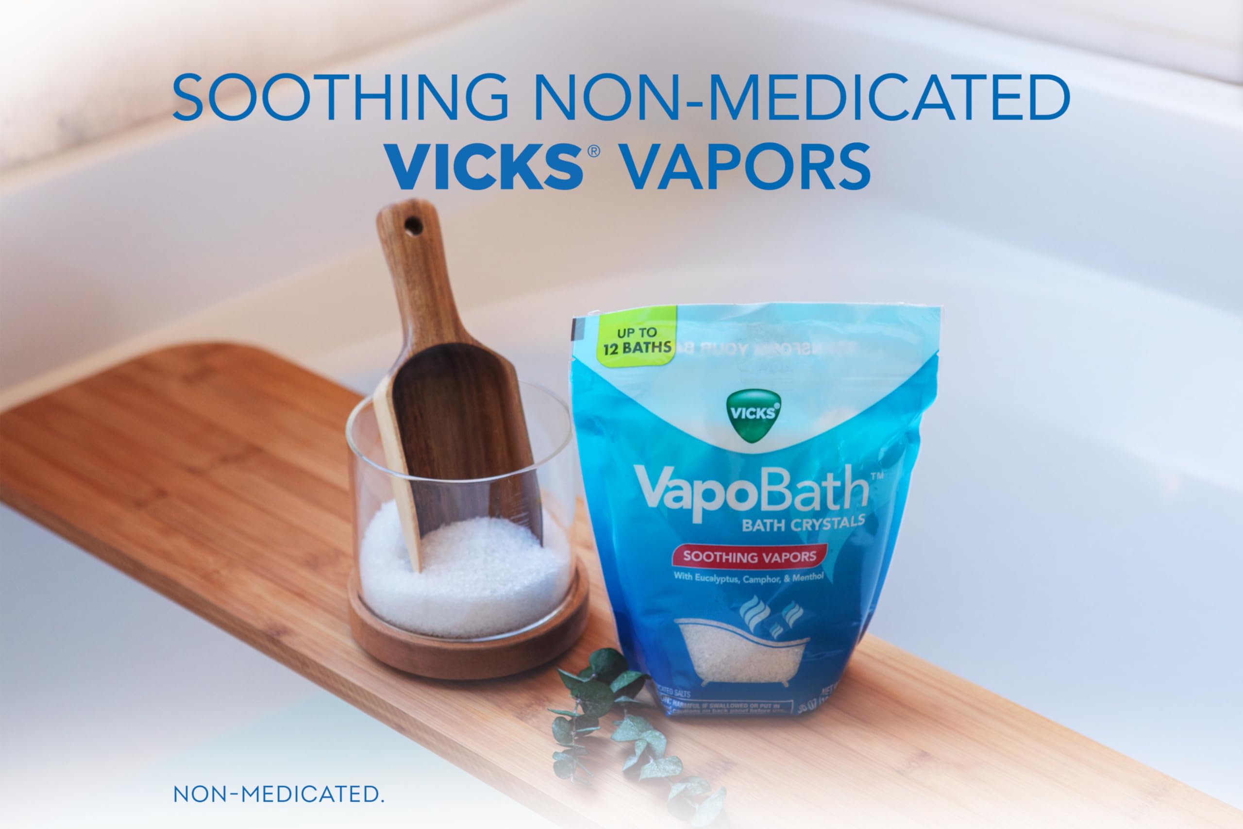 Vicks VapoBath easy to dissolve in warm water for a quick soak