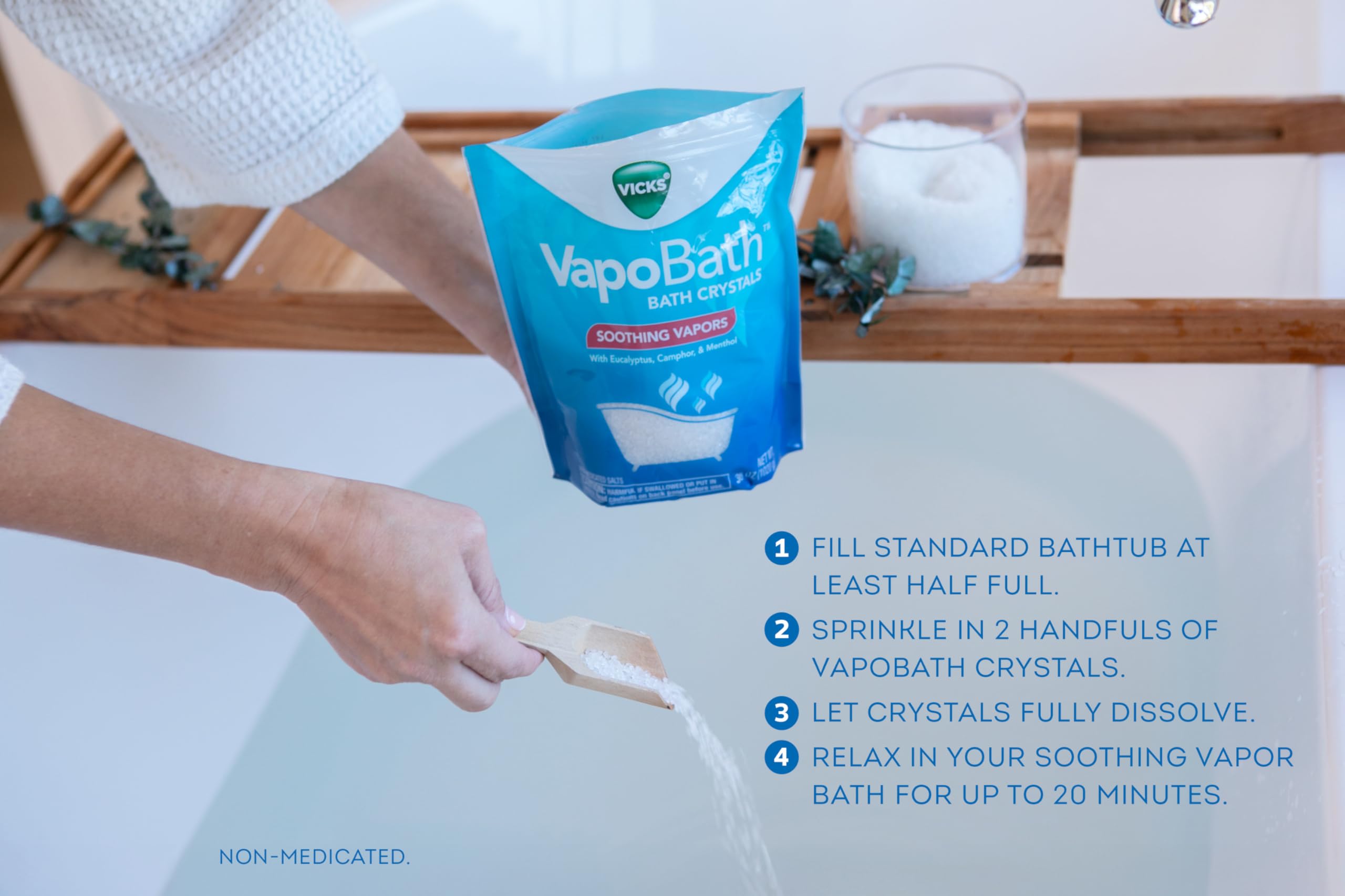 Vicks VapoBath non-medicated bath for a soothing experience