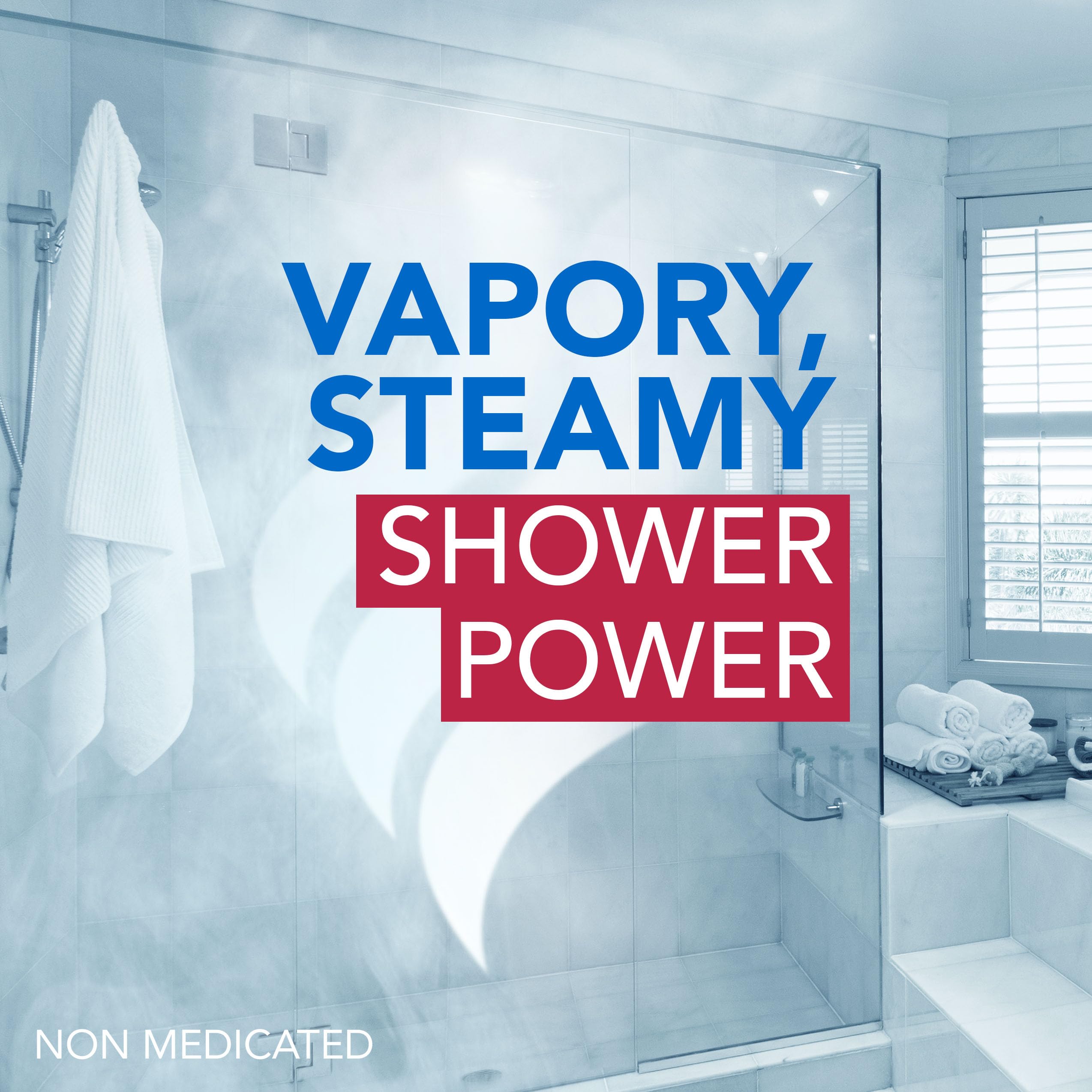 Vicks VapoShower PLUS steamer tablet dissolving in steam