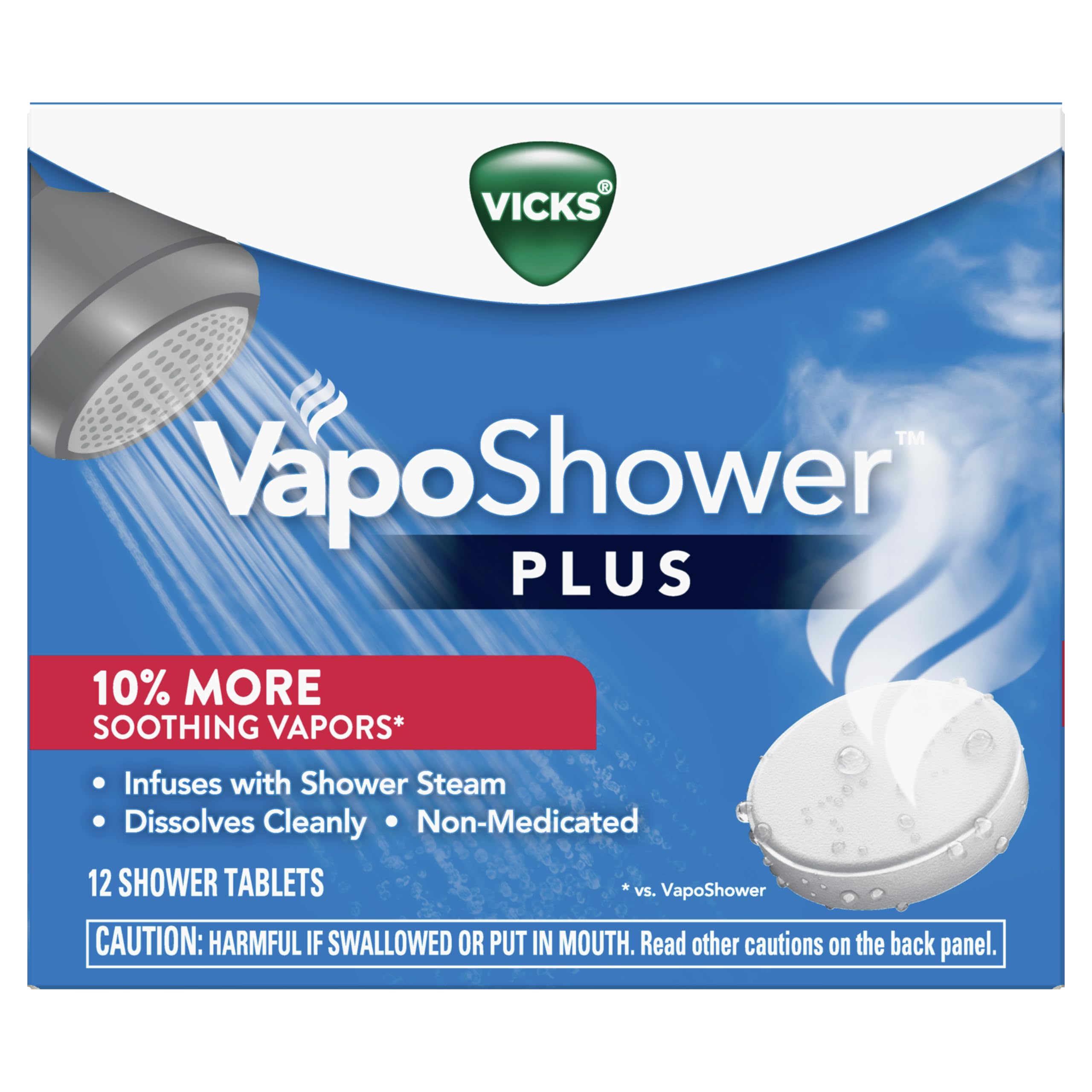 Non-medicated vapors deliver soothing scent from Vicks VapoShower PLUS