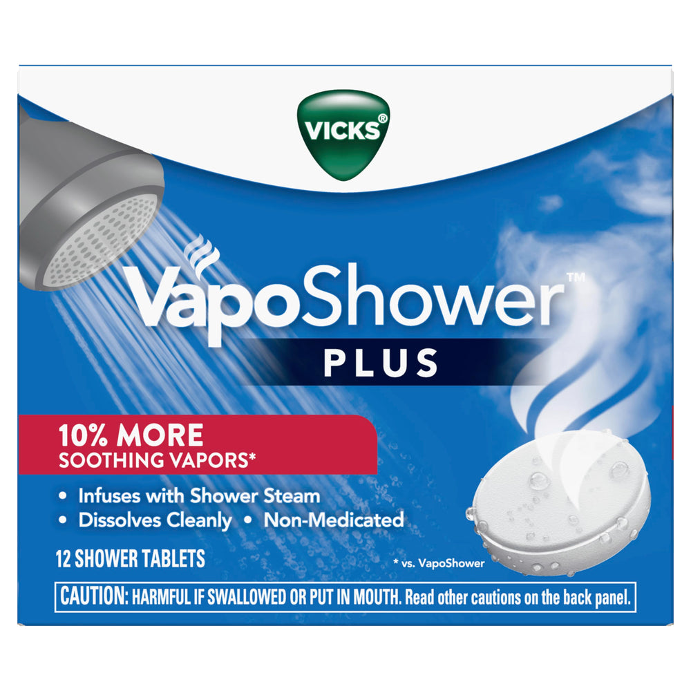 Non-medicated vapors deliver soothing scent from Vicks VapoShower PLUS