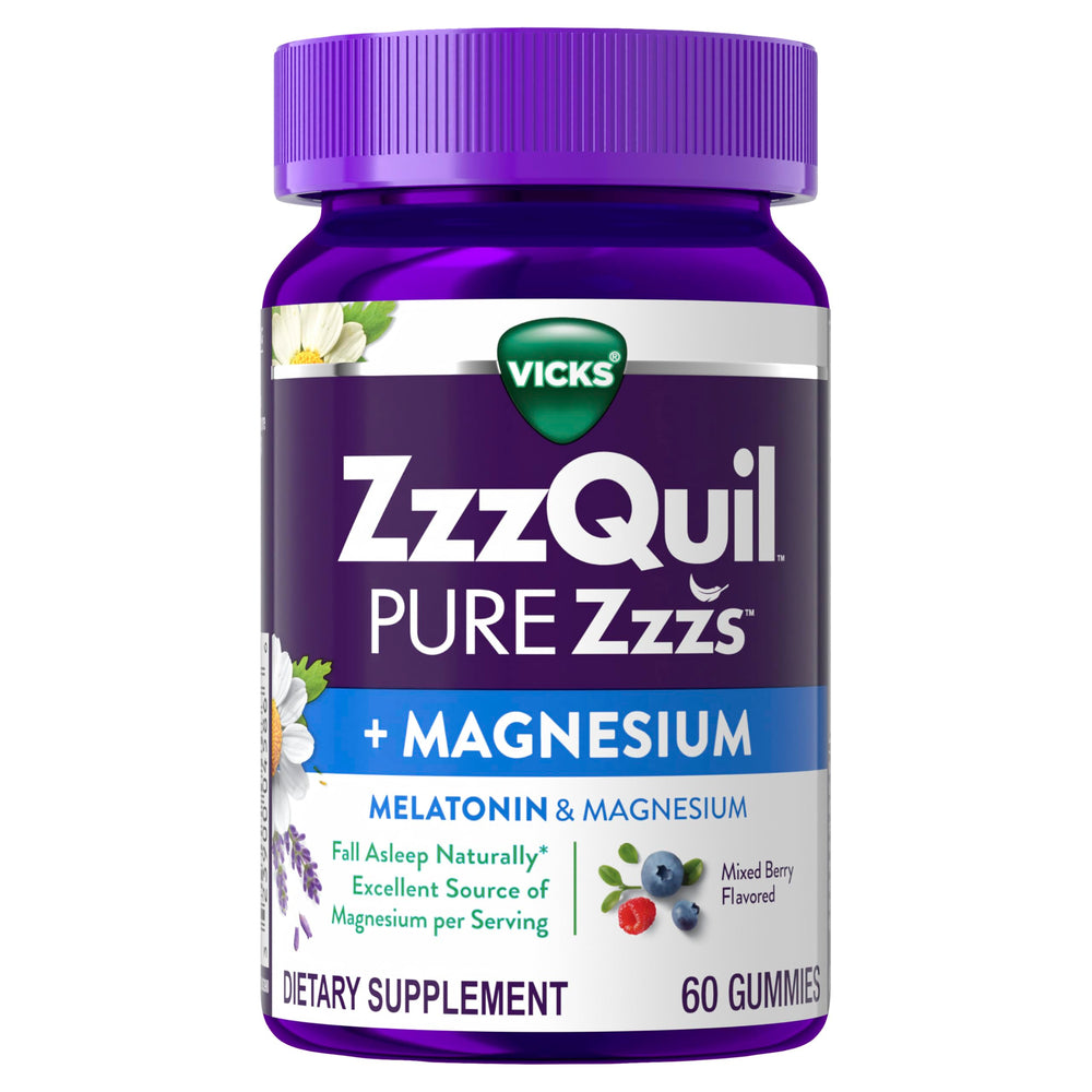 Vicks ZzzQuil Pure Zzzs packaging and labeling for adults