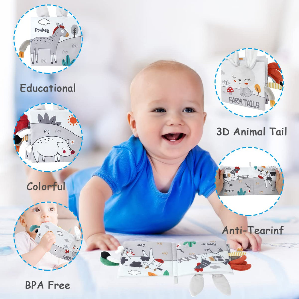 Vicloon rabbit cloth book with stroller handle for easy on the go use.