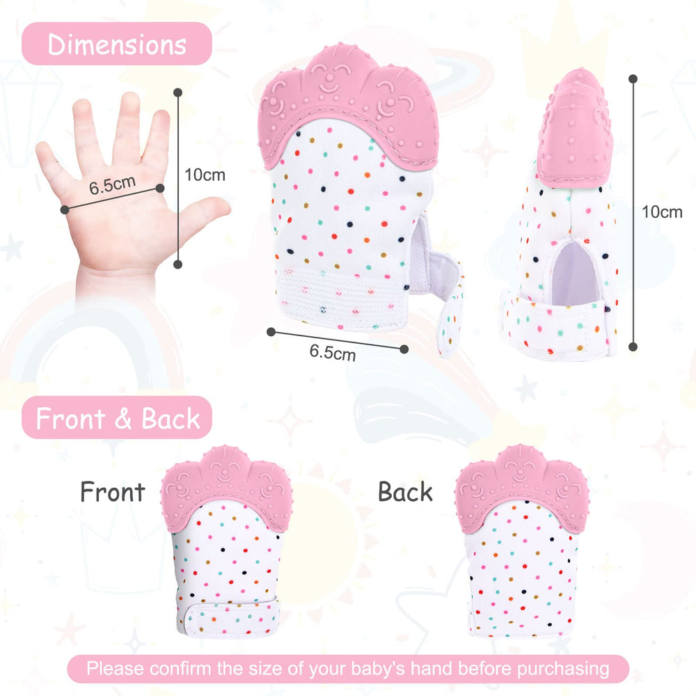 Vicloon teething mitt with textured surface for sensory exploration.
