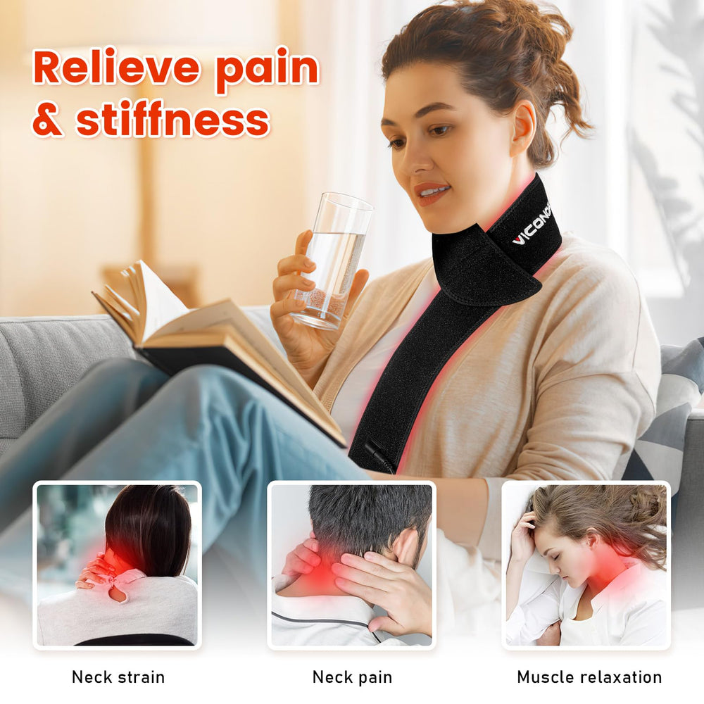 Viconor red light therapy belt around neck demonstrates portable therapy option