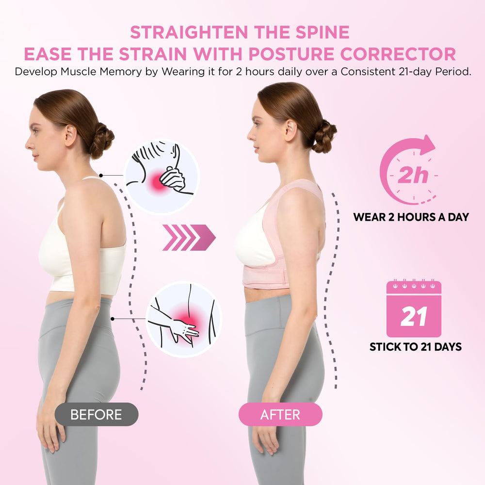 Vicorrect upper back brace in soft fabric for comfortable all-day wear