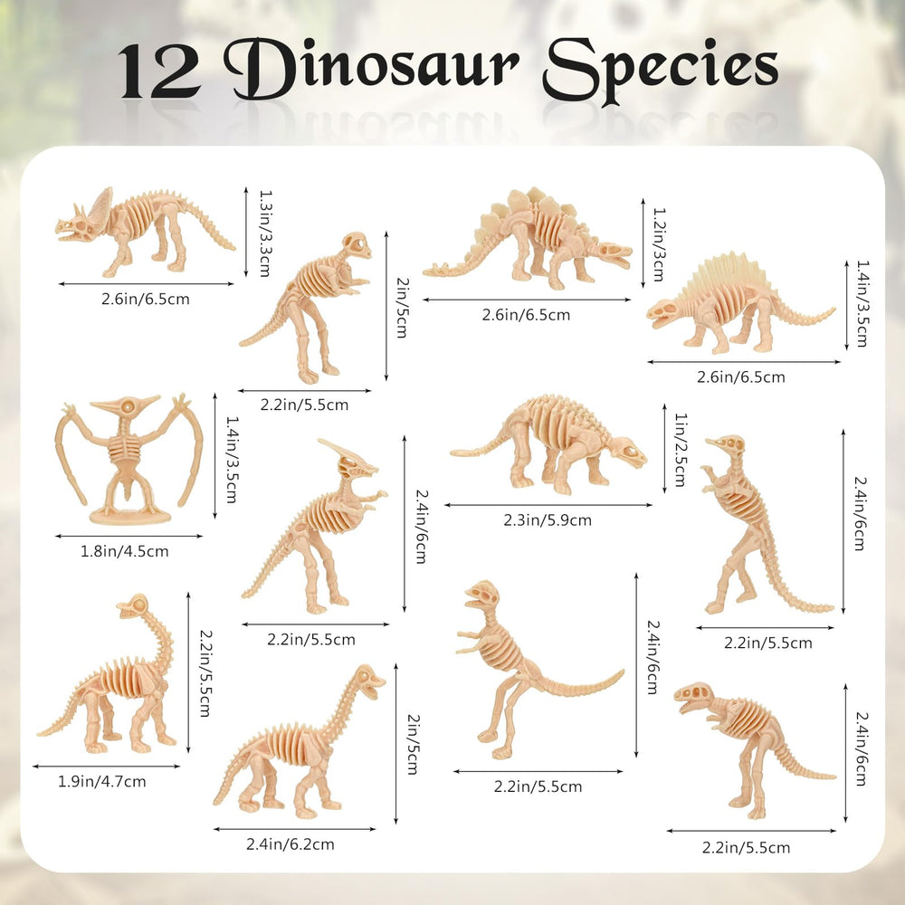 VICROIC dinosaur skeleton figurines – variety pack for classroom demos and party decorations.