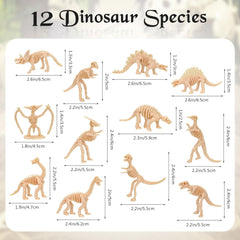 VICROIC dinosaur skeleton figurines – variety pack for classroom demos and party decorations.