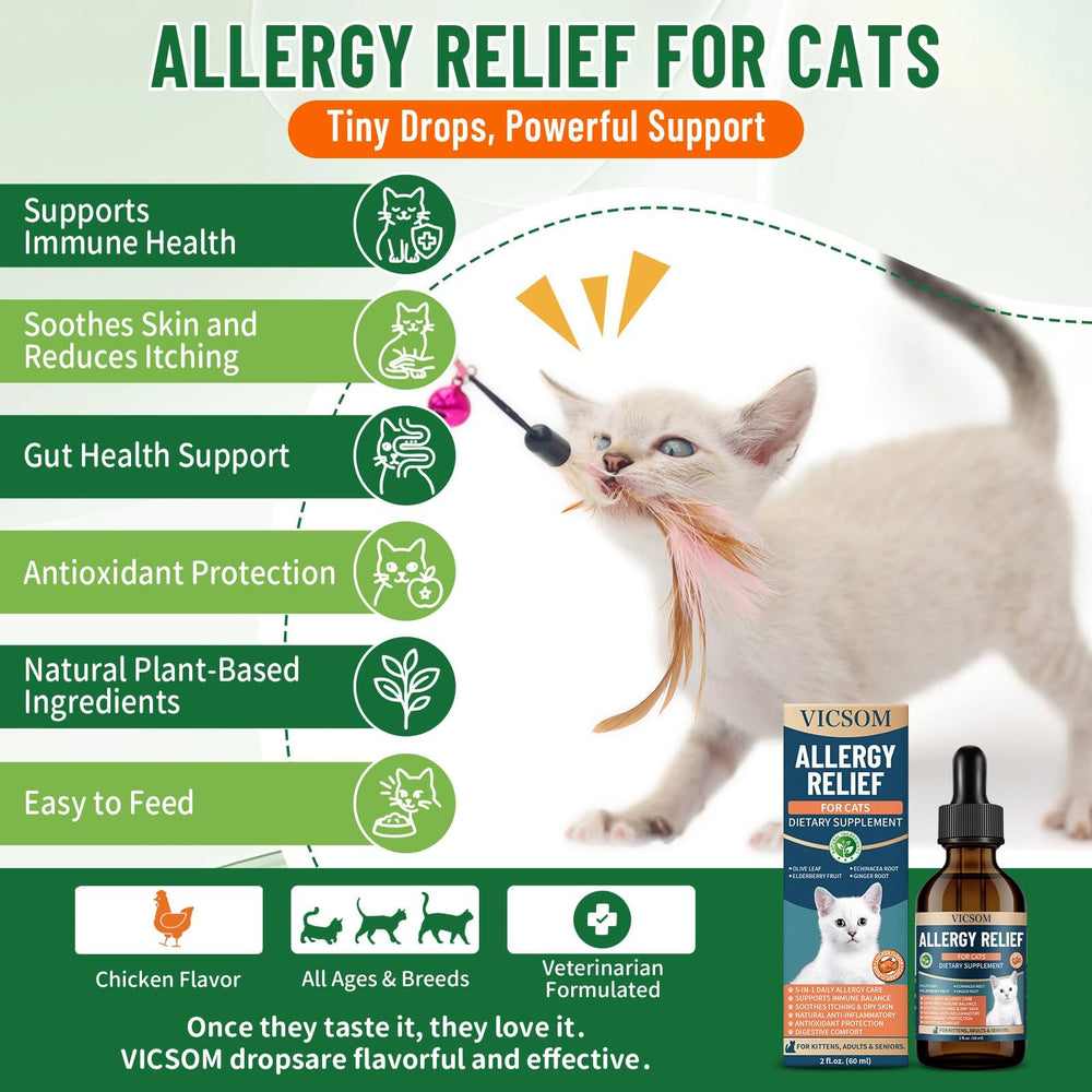 VICSOM chicken-flavor drops appealing to picky eaters during allergy season.
