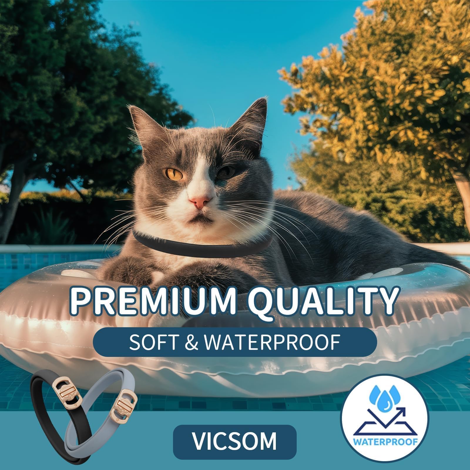 VICSOM non-greasy formula collar leaves fur clean and residue-free after use.