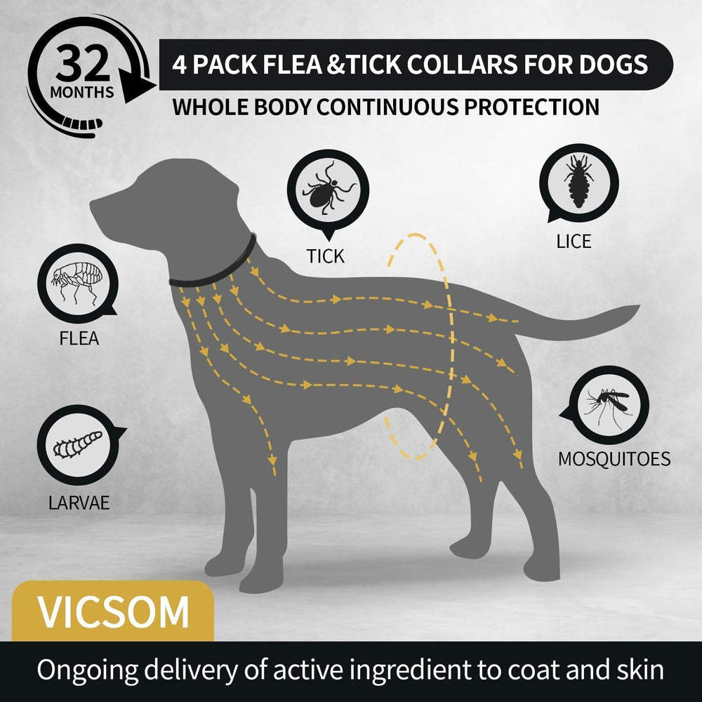 VICSOM waterproof adjustable dog collar stays on through rain and playtime