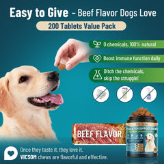 Soft texture of VICSOM chews shown for easy palatable intake.