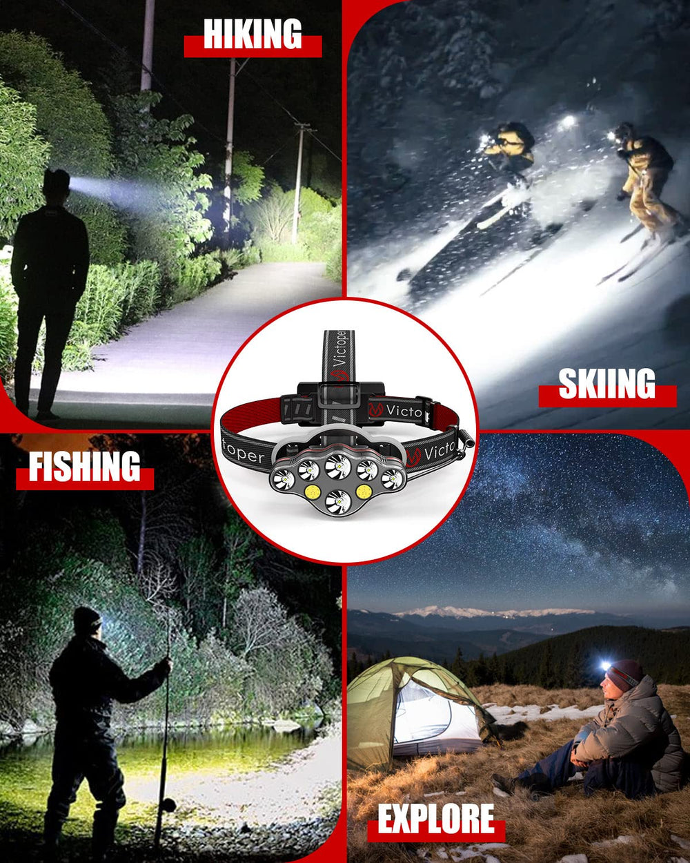 Victoper headlamp offers eight modes for any outdoor scene