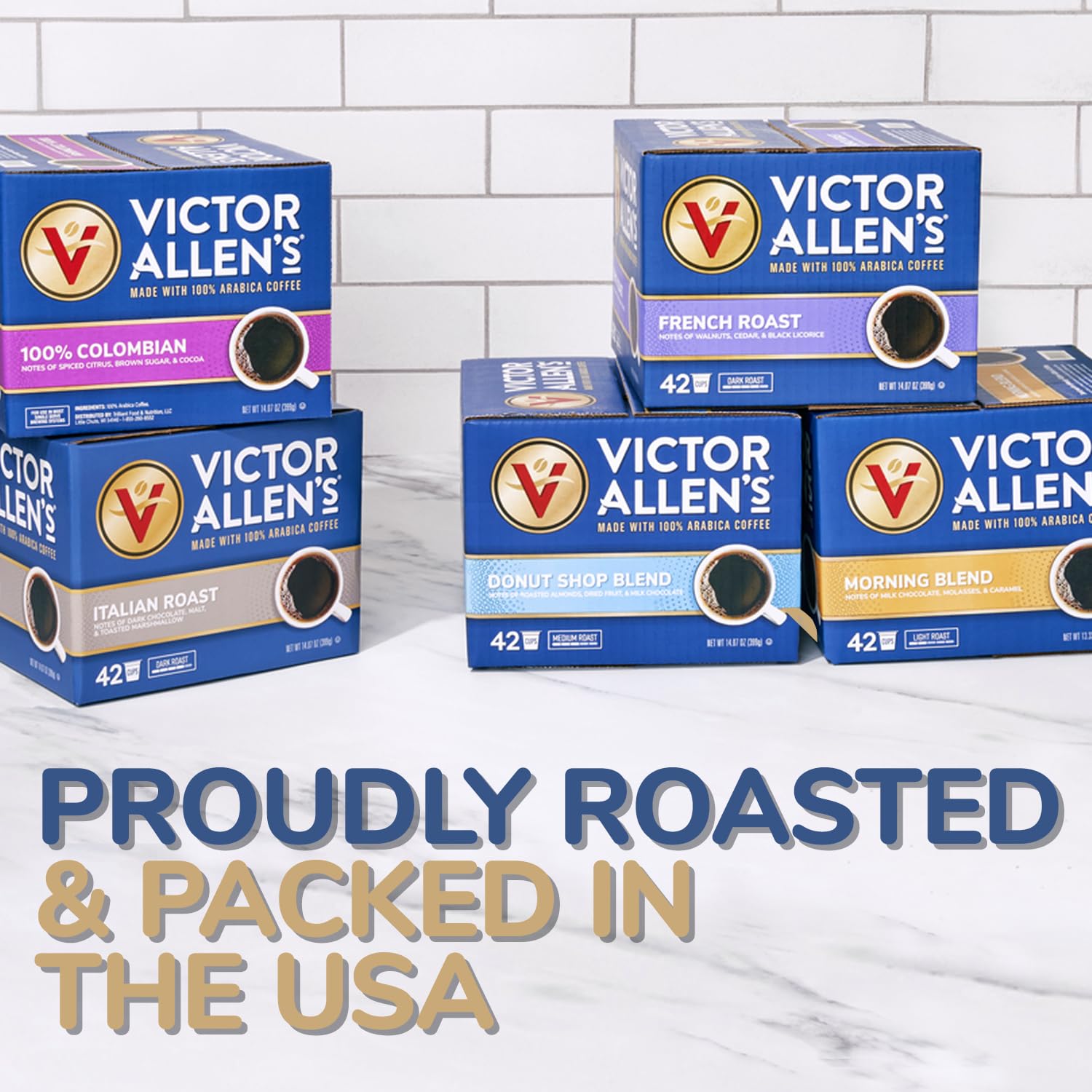 Victor Allen's Coffee Arabica beans sourcing map hints premium origins.