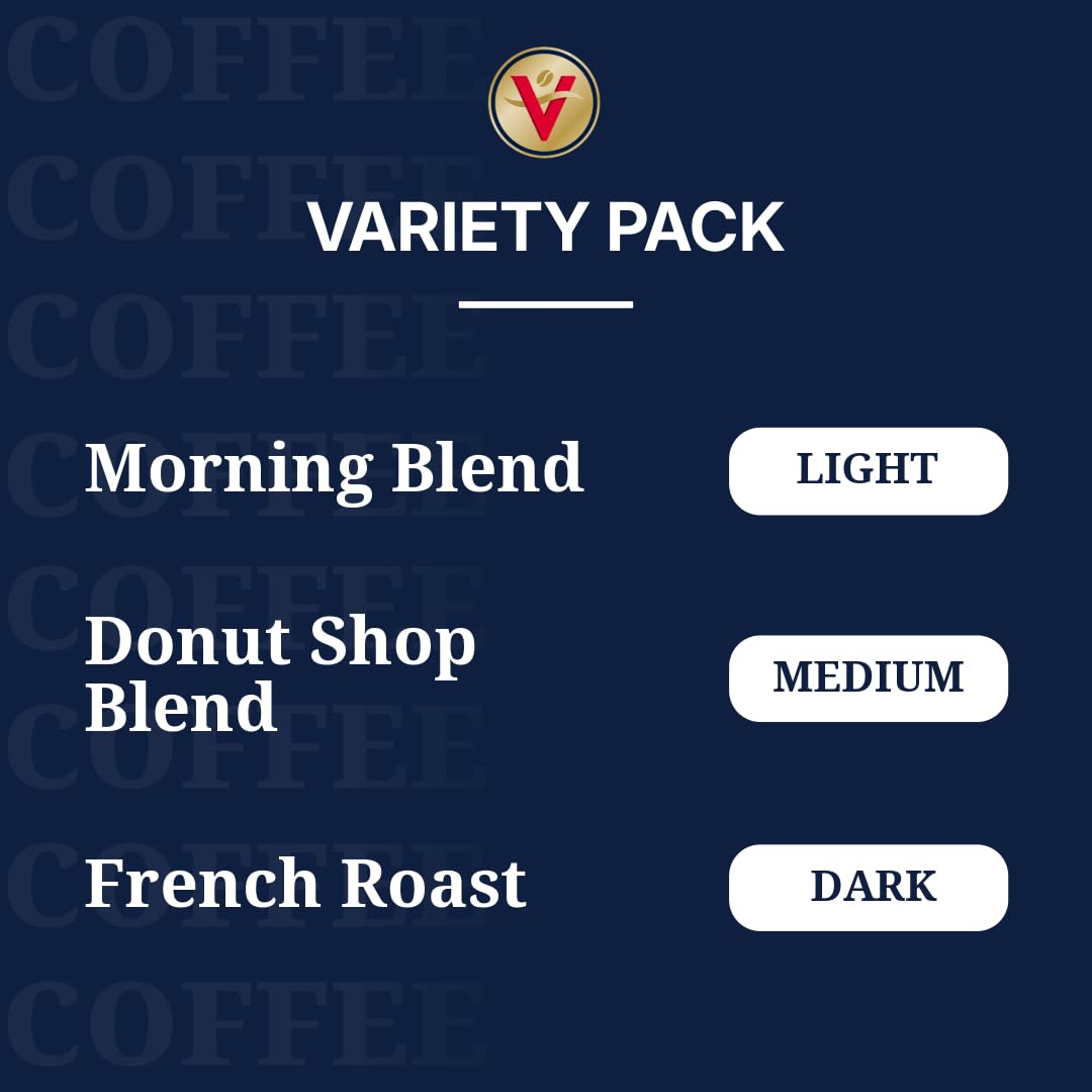 Victor Allen's Donut Shop Blend pod pack ready for a balanced mid roast