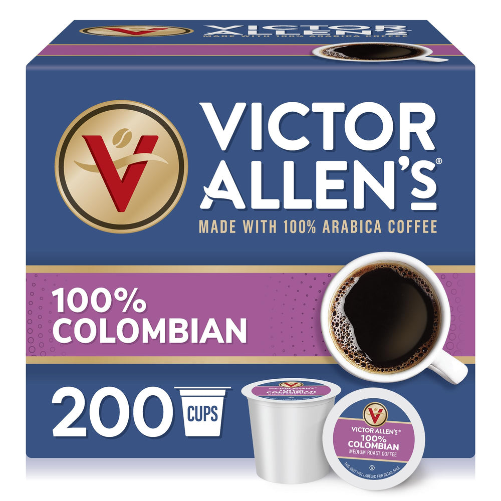 Victor Allen's Coffee box with 200 single-serve pods for Keurig brewers.