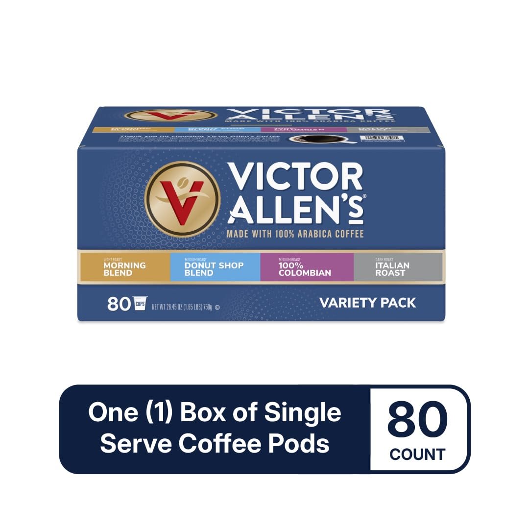 Victor Allen's Donut Shop pod; medium roast ideal for purists.
