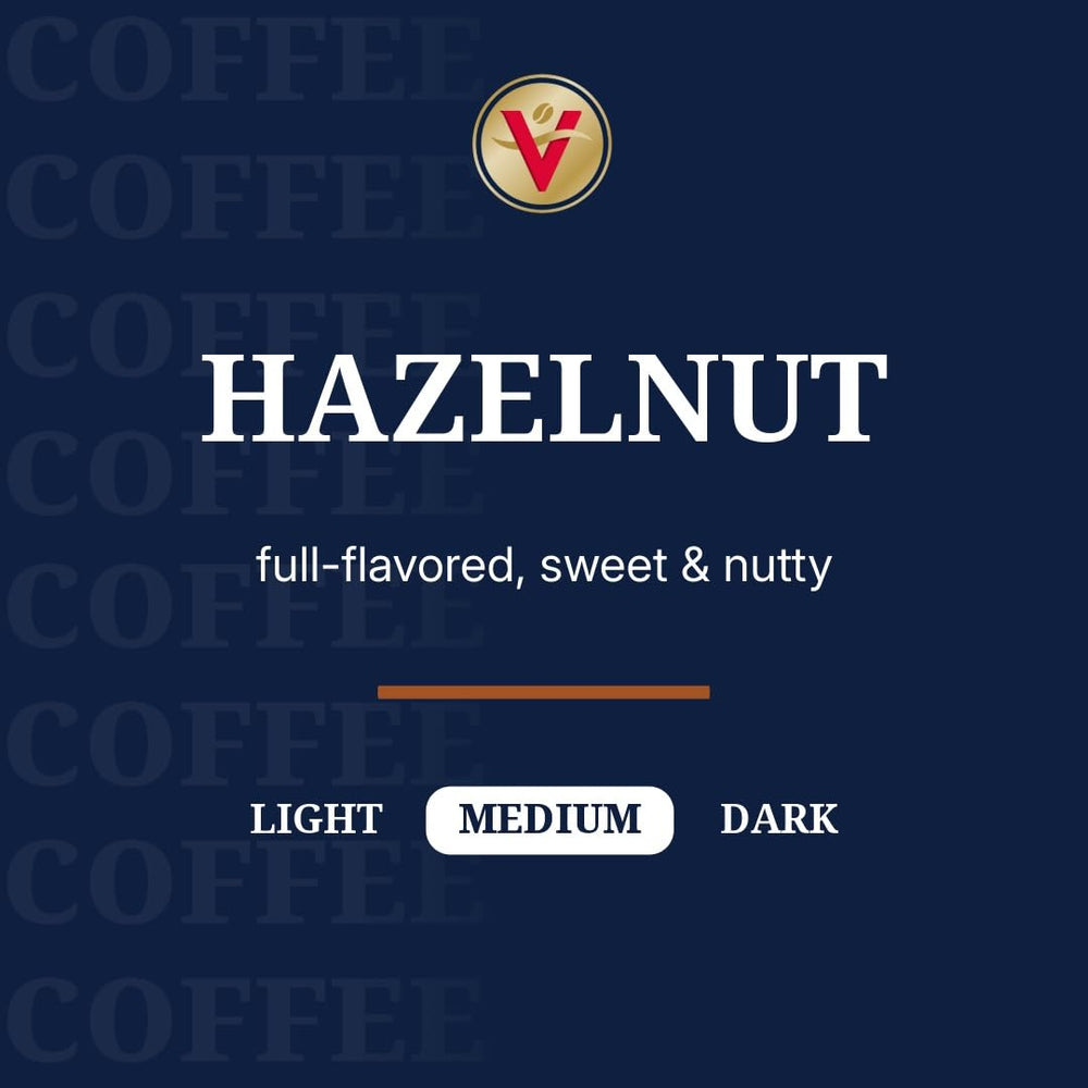 Hazelnut flavored pod resting in a Keurig-compatible system