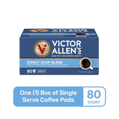 Close-up of Victor Allen's Donut Shop Blend pod for a full-bodied brew.