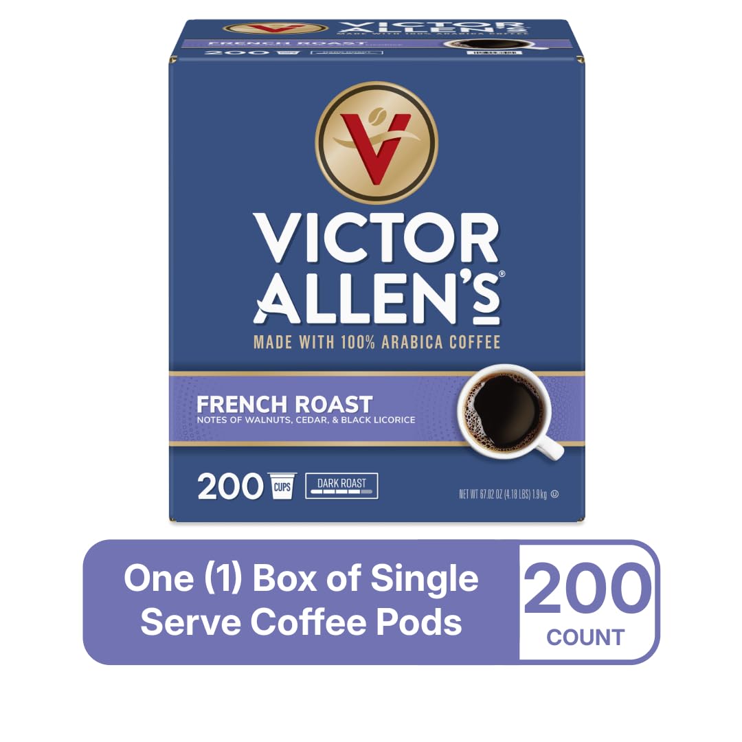 Closeup of Victor Allen's French Roast single-serve pod