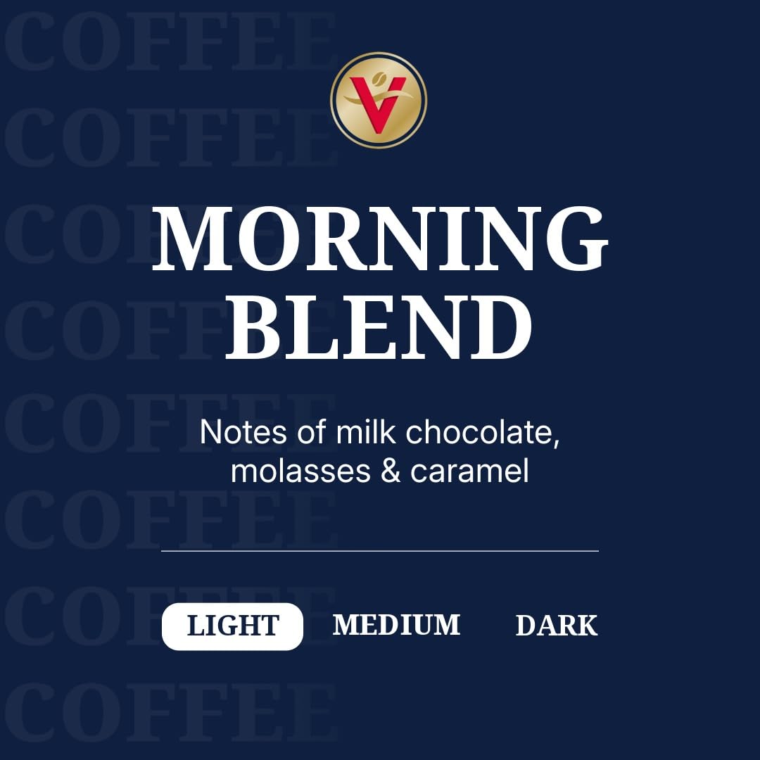 Victor Allen's Morning Blend pod in Keurig brewer for fast, balanced coffee.